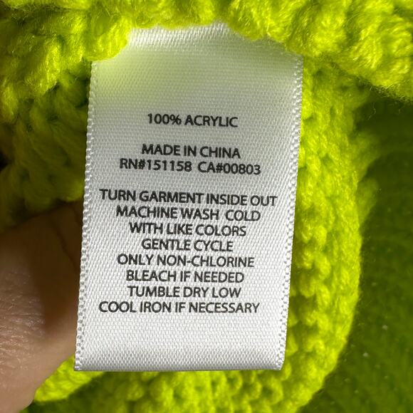 NWT 525 America Edie Peridot Lime Chunky Turtleneck Sweater – Size XS - Picture 11 of 11
